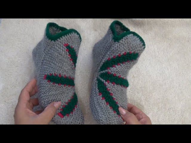 Свяжем тапочки "Сороконожки" Weitere Hausschuhe in gekürzten Reihen смотреть онлайн