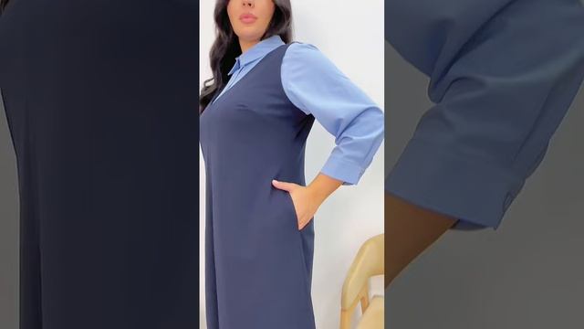 Платье рубашка больших размеров ОСЕНЬ-ЗИМА 2024 смотреть онлайн