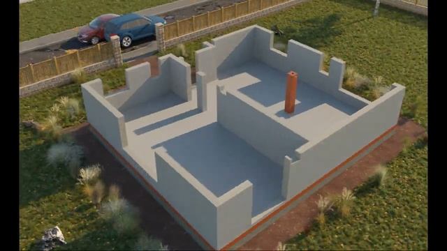 Строительство дома 3D анимация