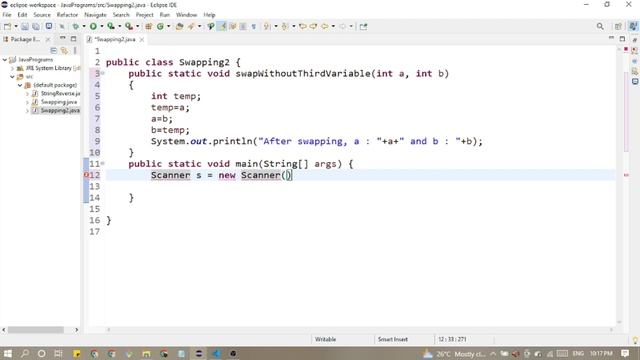 Java Program to Swap two numbers using a temporary variable смотреть онлайн