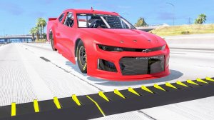 Массовые автокатастрофы с нагромождением полос с шипами #83 – BeamNG Drive