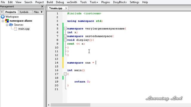 C++ Namespace Aliases | Giving a New Name to an Existing Namespace | Video Tutorial смотреть онлайн
