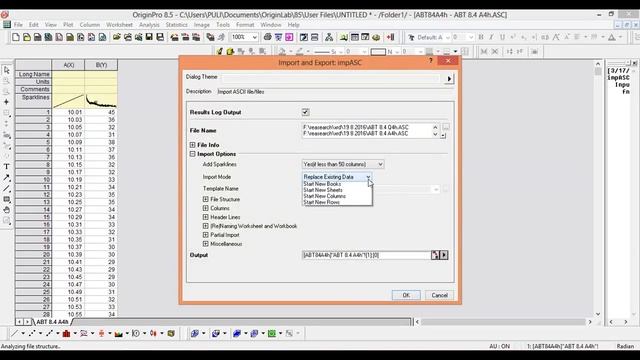 How to import .txt and .ASC files into origin смотреть онлайн