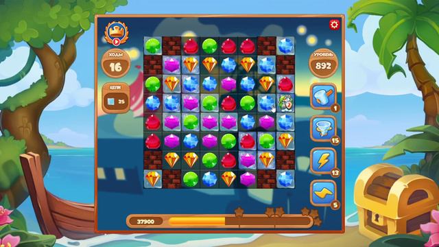 Как пройти уровень 892 игры Сокровища Пиратов смотреть онлайн