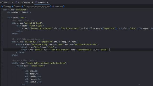 Import CSV File Data into MySQL Database using PHP смотреть онлайн