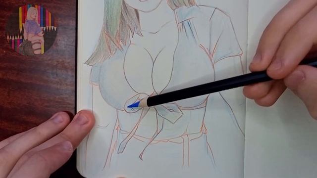 Рисую девушку с большими глазами | Заполняю Скетчбук | New drawing a curvy girl смотреть онлайн