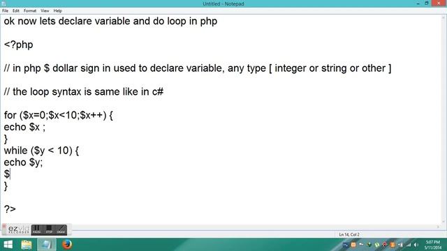 Variable and loop in php смотреть онлайн