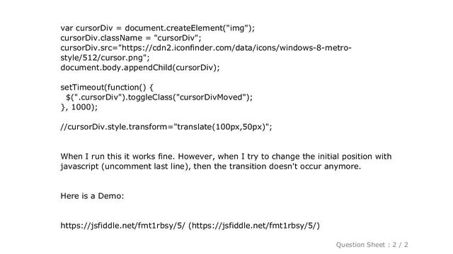 HTML : Dynamically set css transform before transition смотреть онлайн