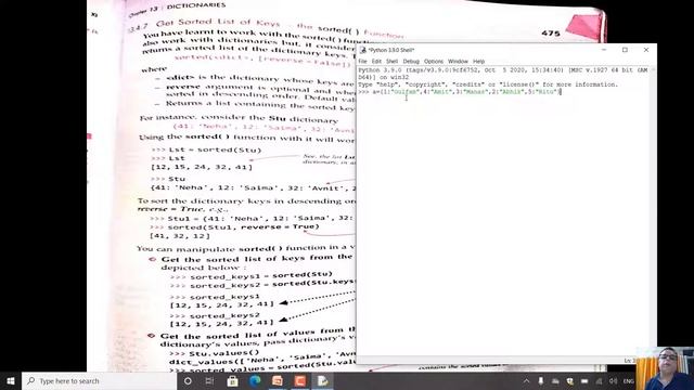 Python class X1 chapter 13 Dictionaries Get Sorted List of Keys and Values Sorted Function смотреть онлайн