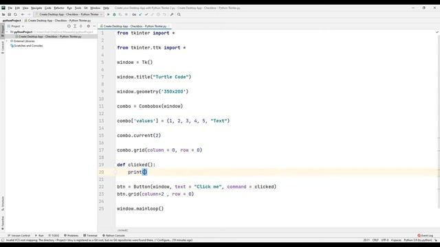 Combobox Desktop App with Tkinter Python смотреть онлайн