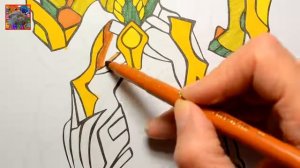 Transformer drawing step by step. Coloring book for children. Раскраски для детей Бамбуся. Роботы