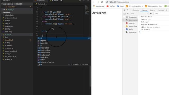 7) JAVASCRIPT KOŞUL İFADELERİ (IF-ELSE / SWITCH CASE) смотреть онлайн