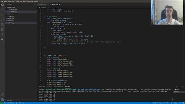 Easy Leetcode 0003(Palindrome Integer) смотреть онлайн
