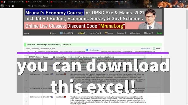 ?[Download] Current Affairs Topicwise EXCEL Revision File by Mrunal's for UPSC IAS/IPS CSE-Exam! смотреть онлайн