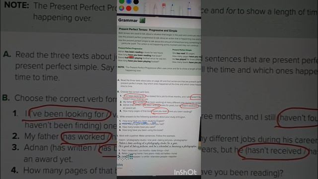 اول ثانوي present perfect tenes: Progressive and simple صفحه ٢٢ смотреть онлайн