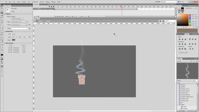 lessons on Adobe Flash - making motion animation smoke смотреть онлайн