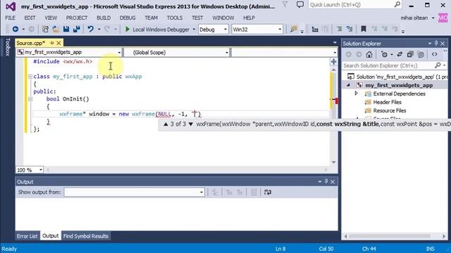 First wxWidgets application on Windows with VC++, a tutorial смотреть онлайн