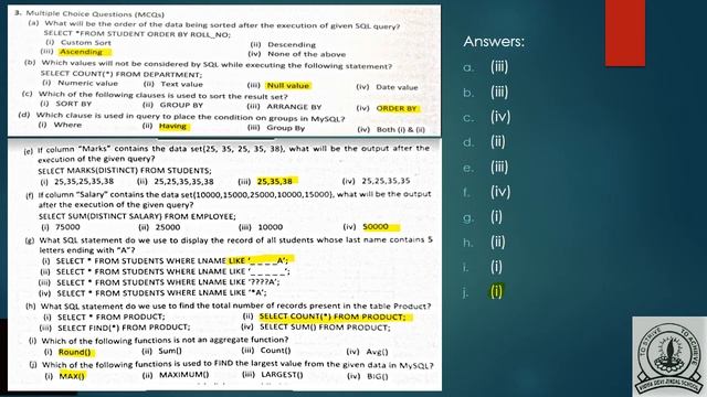 CLASS: XII MYSQL Question/Answer Session [PART=VI] By: Sanjay Sir смотреть онлайн