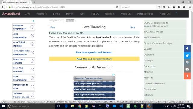 Explain Fork-Join framework API.
| javapedia.net смотреть онлайн