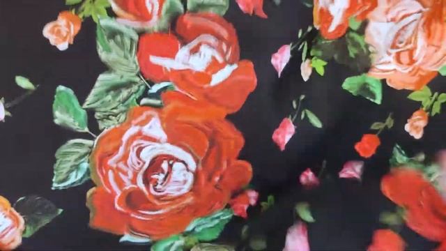 ф5866 Dolce & Gabbana. Художественные розы на черном (100% шелк). Италия. смотреть онлайн