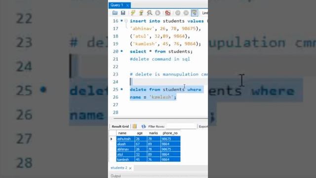 Delete Statement in MySQL смотреть онлайн