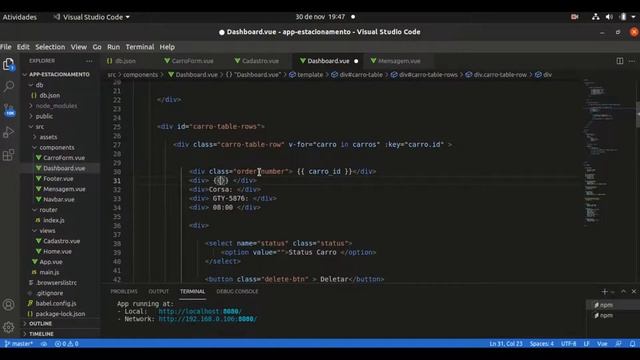 Sistema Estacionamento com Vue JS | exibindo todos os Carros cadastrados no Banco de Dados | #12 смотреть онлайн