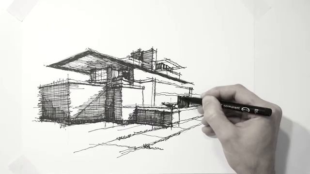 My lazy Sunday architectural sketch - Frank Lloyd Wright - Robie House смотреть онлайн