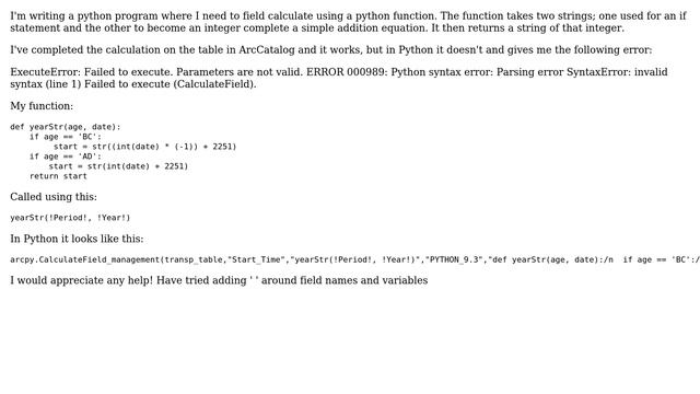 GIS: Field Calculate with a function written in python within a larger python script смотреть онлайн