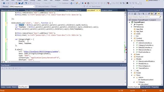 192 ASP .NET MVC - Create Update JsonResult to Get Ajax Data in Tutorial Project Category Controlle смотреть онлайн