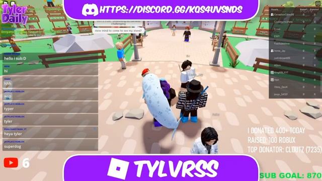 ?TYLER DAILY LIVE | Donating Robux to Subcribers! / Raising For Future | Big Spenders смотреть онлайн