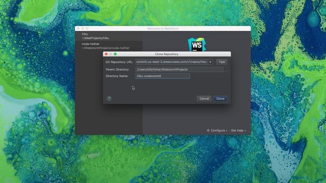 Webstorm Git Clone from CodeCommit for a New Project смотреть онлайн