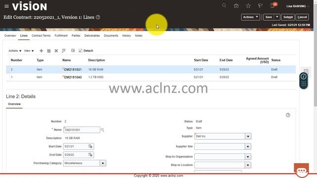 How to add fulfillment lines to Contracts in Oracle Fusion Enterprise Contracts Cloud? (On Rel 21B) смотреть онлайн