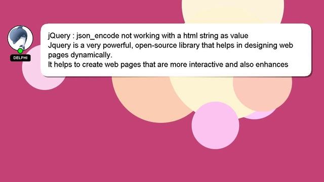 jQuery : json_encode not working with a html string as value смотреть онлайн