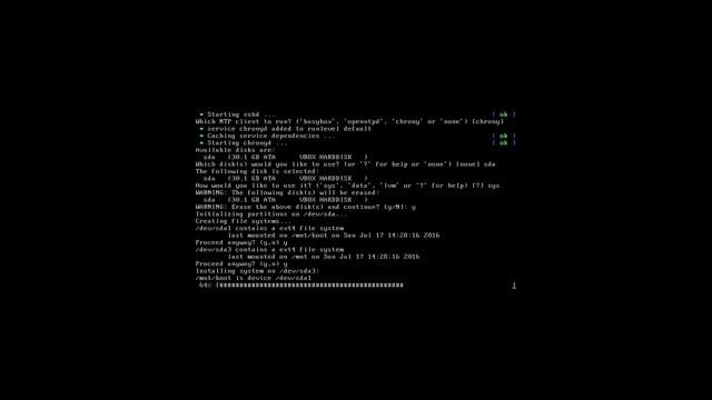 Установка Alpine Linux 3.4.1 (Small. Simple. Secure.) смотреть онлайн