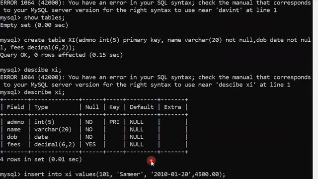 How to create database, Relation and insert values in Relation in MYSQL смотреть онлайн