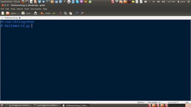 create python hello world program in Ubuntu 12.04 смотреть онлайн
