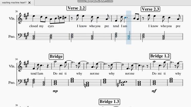 Mitski - Washing Machine Heart ( Violin Sheet Music ) смотреть онлайн