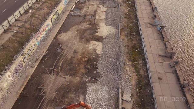 Реконструкция Нижне-Волжской набережной. 13 мая 2017 г. (Аэросъемка Нижний Новгород) смотреть онлайн