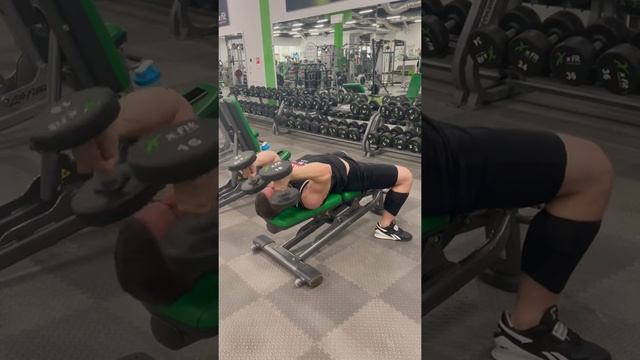 Французский жим с гантелями 16кг. смотреть онлайн