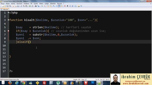 Php Dersleri 40 - Yazıları Belirli Oranda Kısaltma İşlemi смотреть онлайн