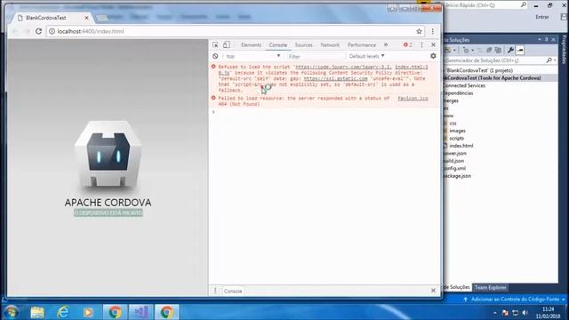 Apache Cordova Erro: refused to load the script - adcionando Jquery смотреть онлайн