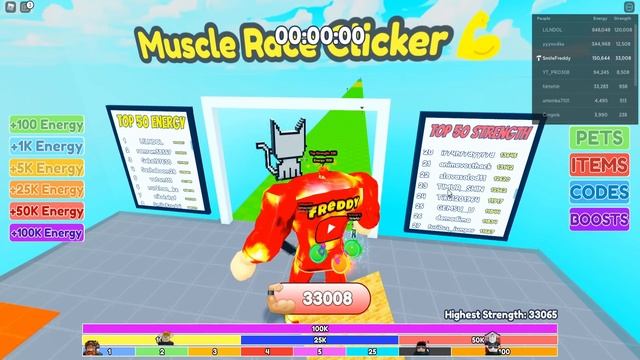 ВСТРЕТИЛ ТОП-1 ИГРОКА И СЛОМАЛИ ИГРУ? Muscle Race Clicker Roblox смотреть онлайн