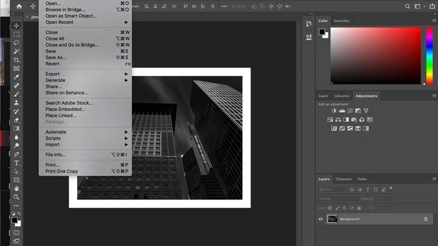 Photoshop - resize, add border save for web смотреть онлайн
