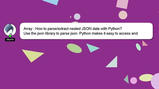 Array : How to parse/extract nested JSON data with Python? смотреть онлайн