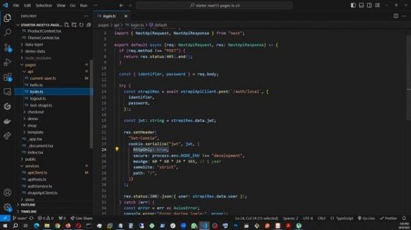 Next.js + Typescript + HTTP-only Cookie + Strapi v4 + JWT Authentication + Login + Logout