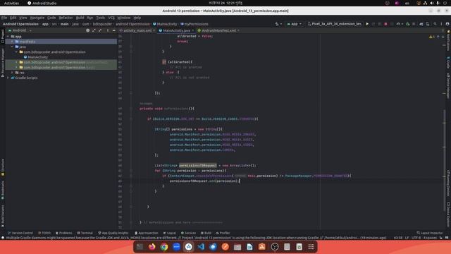 How to Handle Multiple Permissions in Android 13+ || Android Java смотреть онлайн