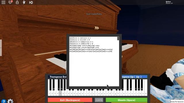 "His Theme" Undertale Roblox piano (sheets in description) смотреть онлайн