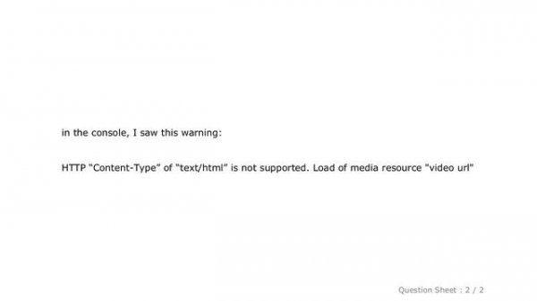 HTML : getting "no video with supported format and mime type found" in php but no in html