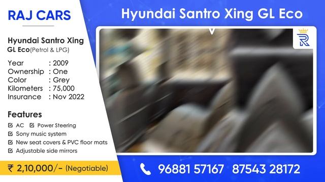 Hyundai Santro Xing GL (LPG) 2009 model car for sale in Chennai | Used car Dealer | Raj Cars Chenna смотреть онлайн