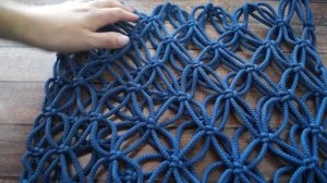 Авоська из полиэфирного шнура в технике макраме. МК